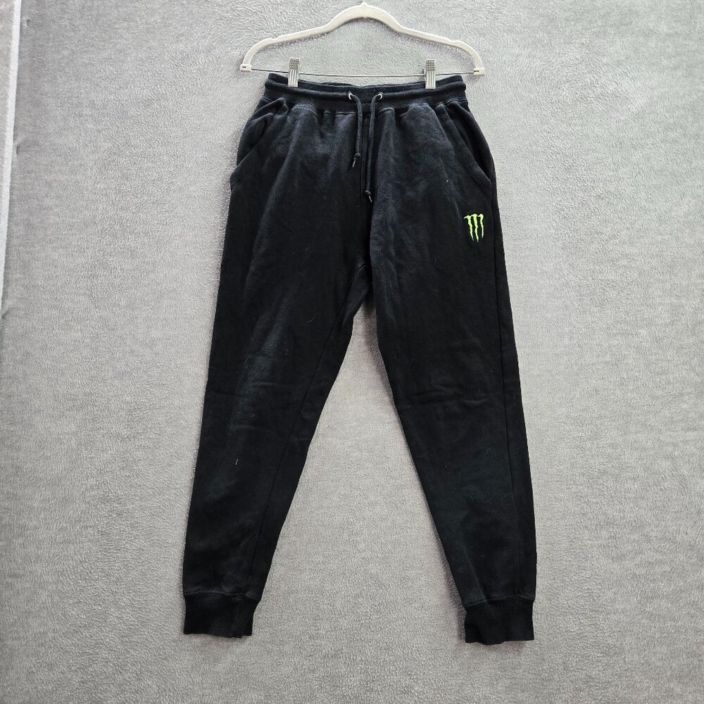 Monster Men Activewear Pants XS Black‎ Jogger Logo Embroidered Motocross Skater